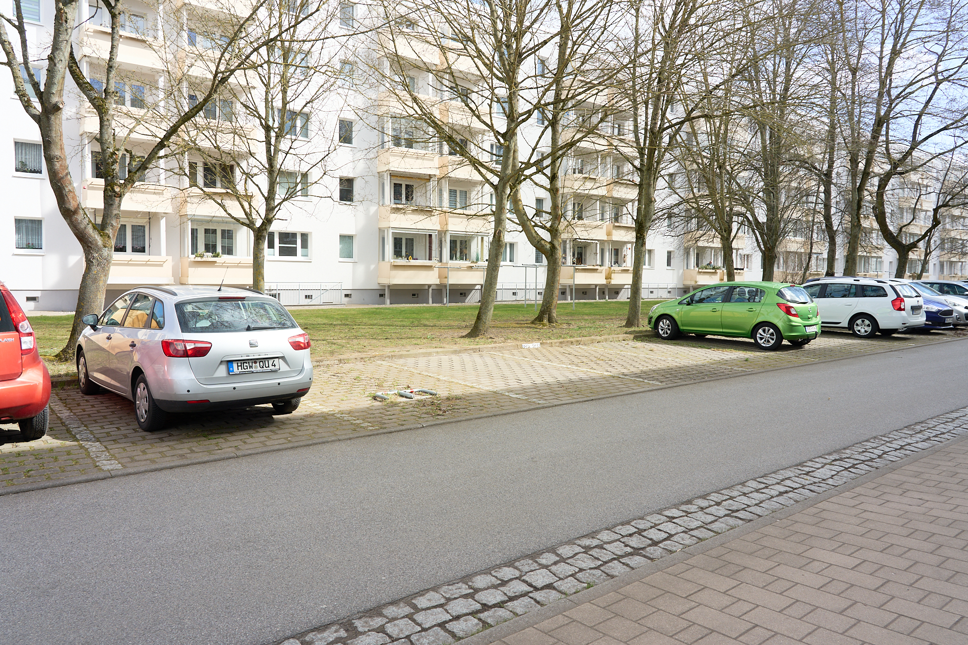Außenansicht des Wohnhauses Puschkinring in Greifswald